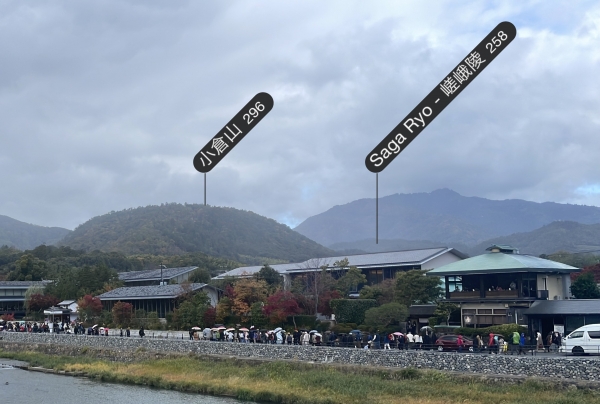 渡月橋から見た小倉山