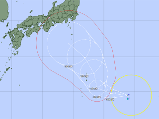 台風7号経路図（8月8日18時）