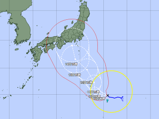 台風7号経路図（8月9日18時）