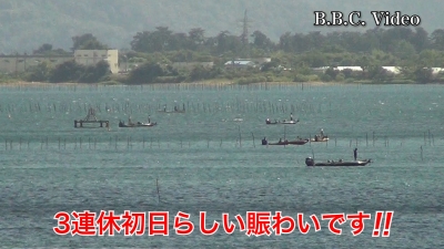 山の日は台風一過の晴天強風!! 湖上は3連休初日らしい賑わいです #今日の琵琶湖（YouTube 23/08/11）