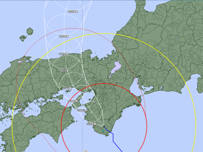 台風7号経路図（8月15日6時）拡大