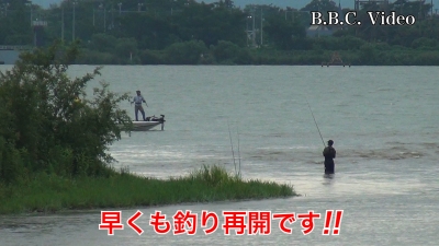 台風一過の琵琶湖は一面泥濁り!! 早くも釣り再開してます #今日の琵琶湖（YouTube 23/08/16）