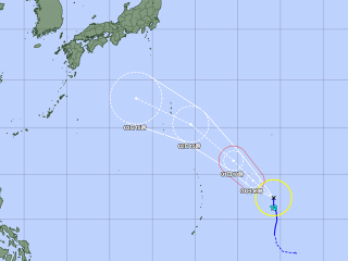 台風12号経路図（8月31日18時）