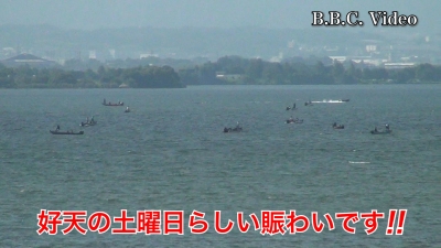 土曜日の琵琶湖は晴れました!! 湖上はいい感じに賑わってます #今日の琵琶湖（YouTube 23/09/09）