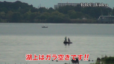 山ノ下湾から眺めた琵琶湖南湖!! 曇天軽風の湖上はガラ空きです #今日の琵琶湖（YouTube 23/09/14）