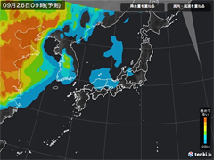 PM2.5分布予測（9月26日9時）