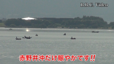 晴天強風の琵琶湖南湖!! 赤野井沖に小規模船団ができてます #今日の琵琶湖（YouTube 23/10/28）