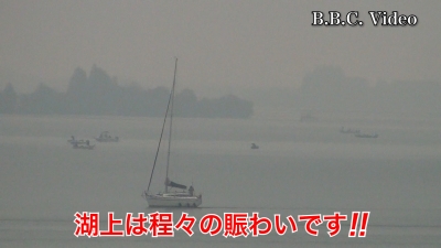 文化の日の3連休2日目も霧の琵琶湖!! 湖上は程々の賑わいです #今日の琵琶湖（YouTube 23/11/04）