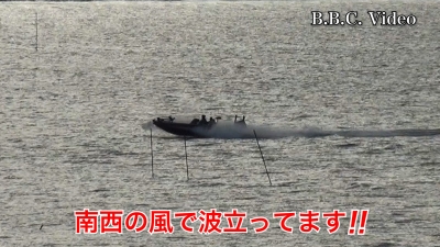 琵琶湖南湖は南西の風で荒れかけ!! 釣り中のボートは1隻しか見えません #今日の琵琶湖（YouTube 23/12/01）