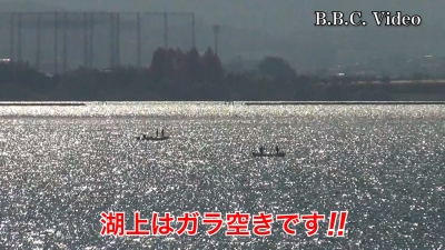月曜日も南風の琵琶湖南湖!! 湖上はガランガランのガラ空きです #今日の琵琶湖（YouTube 23/12/04）