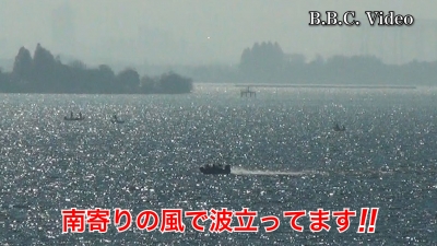水曜日は快晴軽風の琵琶湖!! 南湖は南寄りの風で波立ってます #今日の琵琶湖（YouTube 23/12/06）