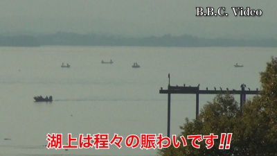 土曜日の琵琶湖は晴天微風のベタナギ!! 湖上は程よい賑わいです #今日の琵琶湖（YouTube 23/12/09）