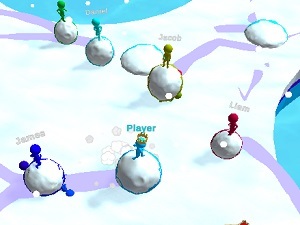 雪玉に乗って体当たりマルチプレイアクション【Snowball.io】