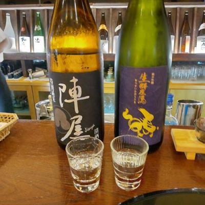 日本酒Ber香林、陣屋と生粋左馬のラベル