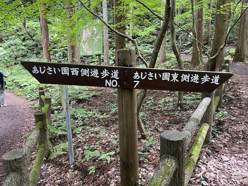 7護摩堂山分岐点の標識