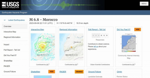 【大地震】モロッコで「M6.8」の地震が発生！強い揺れに見舞われる