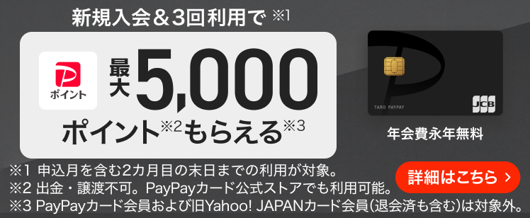 PayPayカード新規入会特典プレゼント！