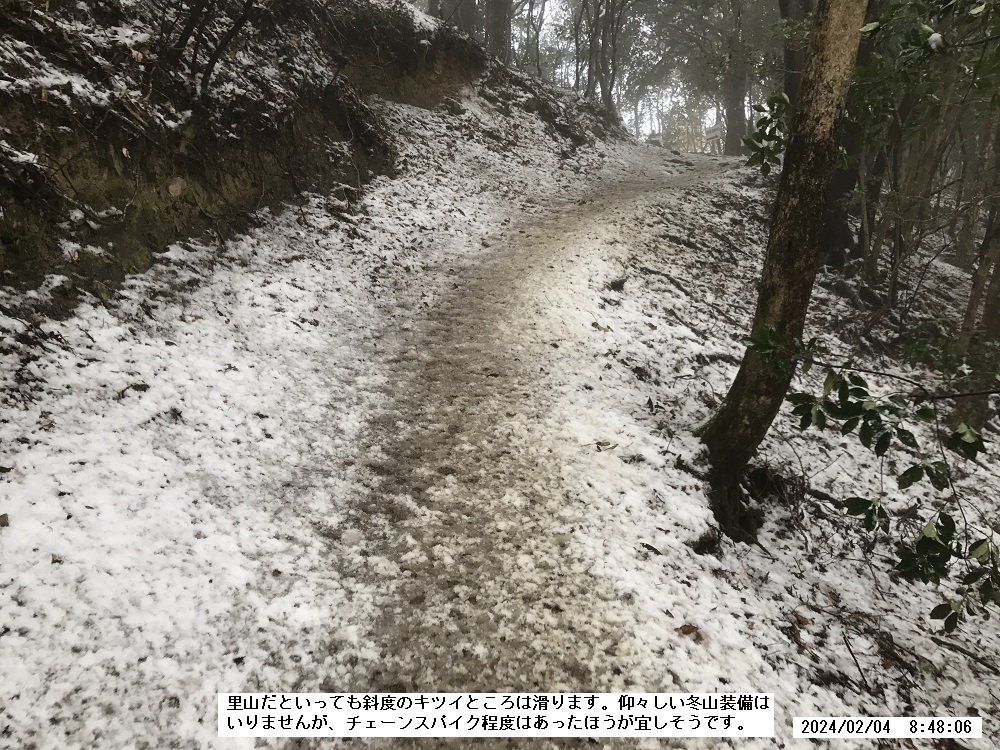 ２月４日の未明に淡路島の諭鶴羽山で積雪があった。