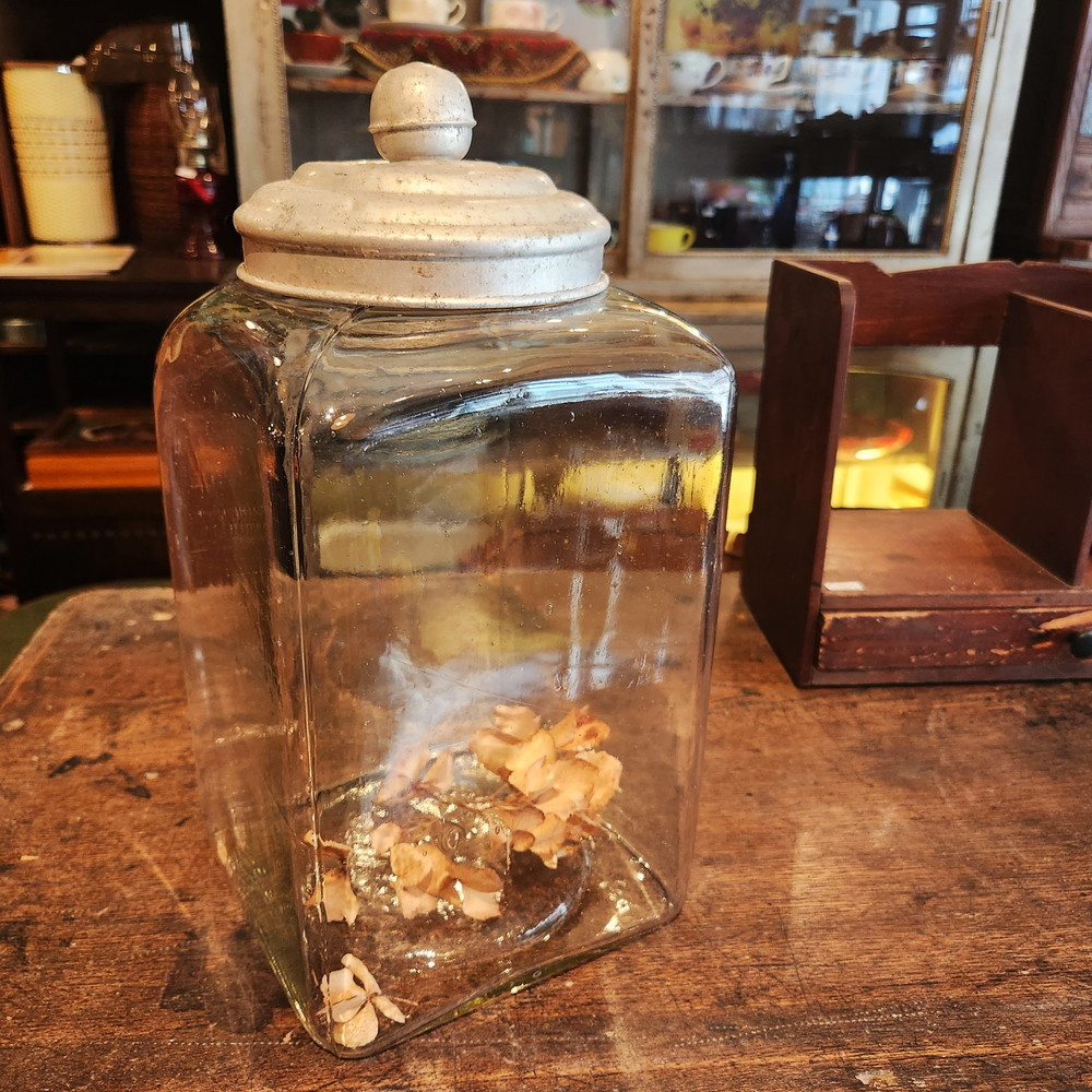 古道具 気泡たっぷり古ガラスの海苔瓶（駄菓子瓶） - [雑貨]缶・ビン・木箱